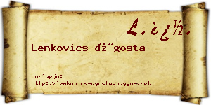 Lenkovics Ágosta névjegykártya